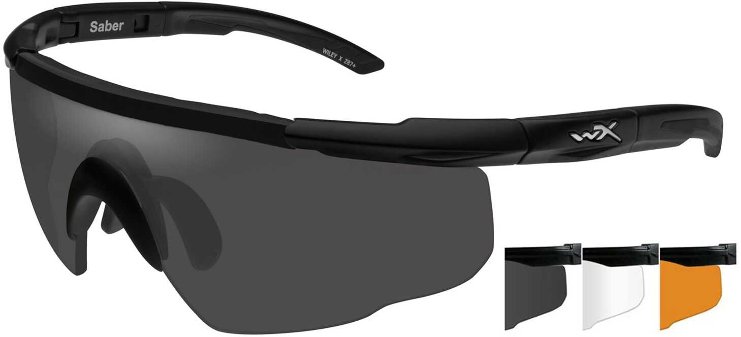 Wiley X 308 Saber Advanced Smoke Gray/Clear/Light Rust Lens Polycarbonate Matte Black Frame