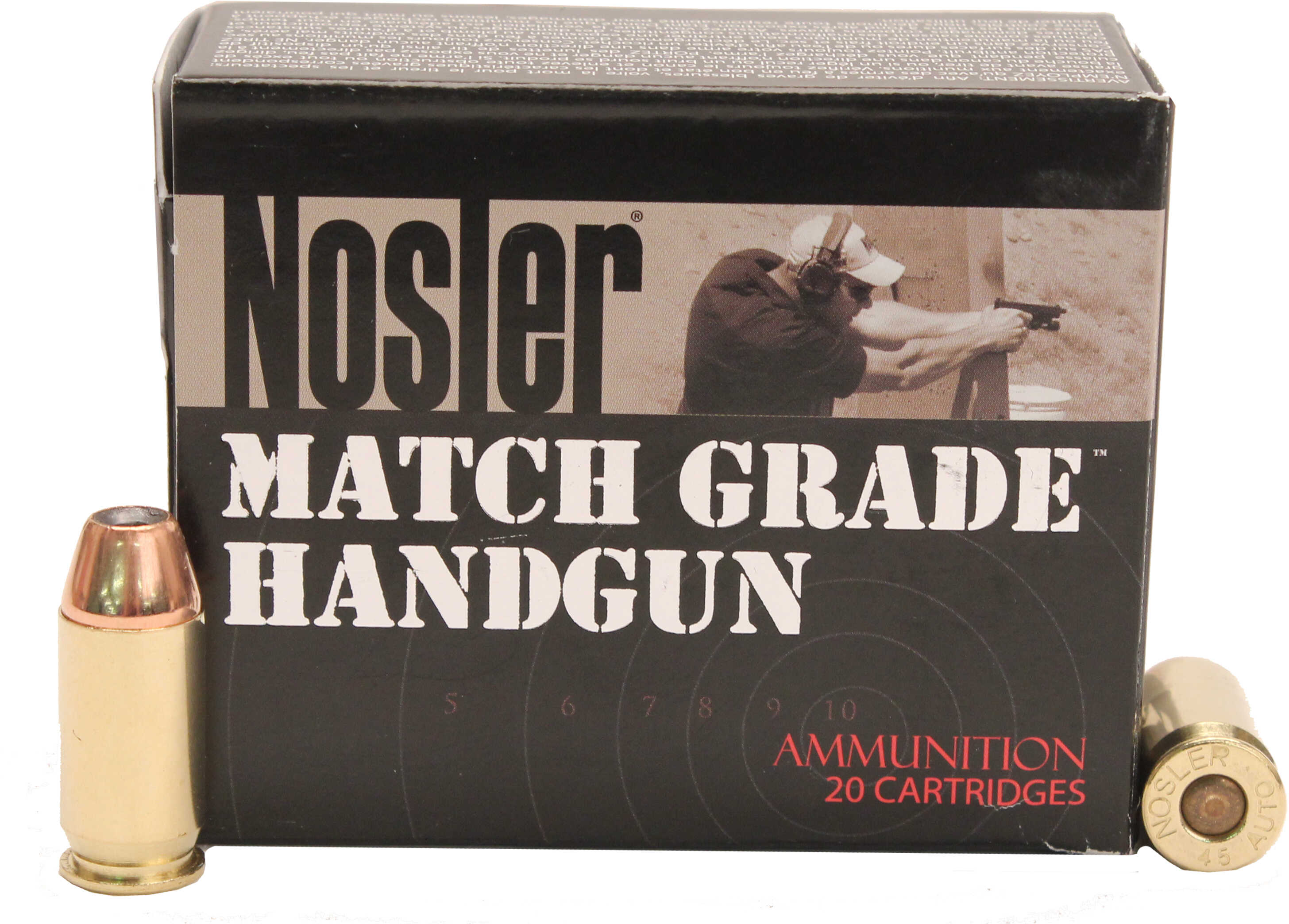 45 ACP 230 Grain Hollow Point 20 Rounds Nosler Ammunition