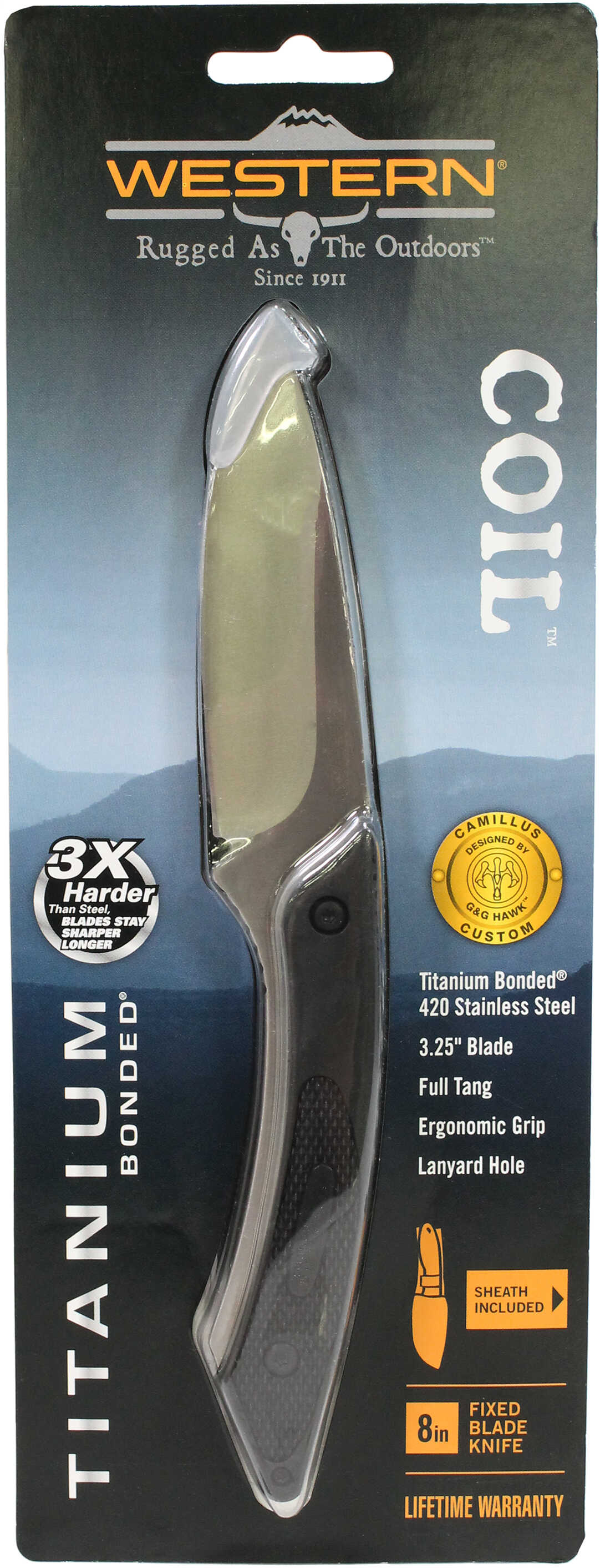 Western Coil 8 inch Fixed Blade Knife 2.75in