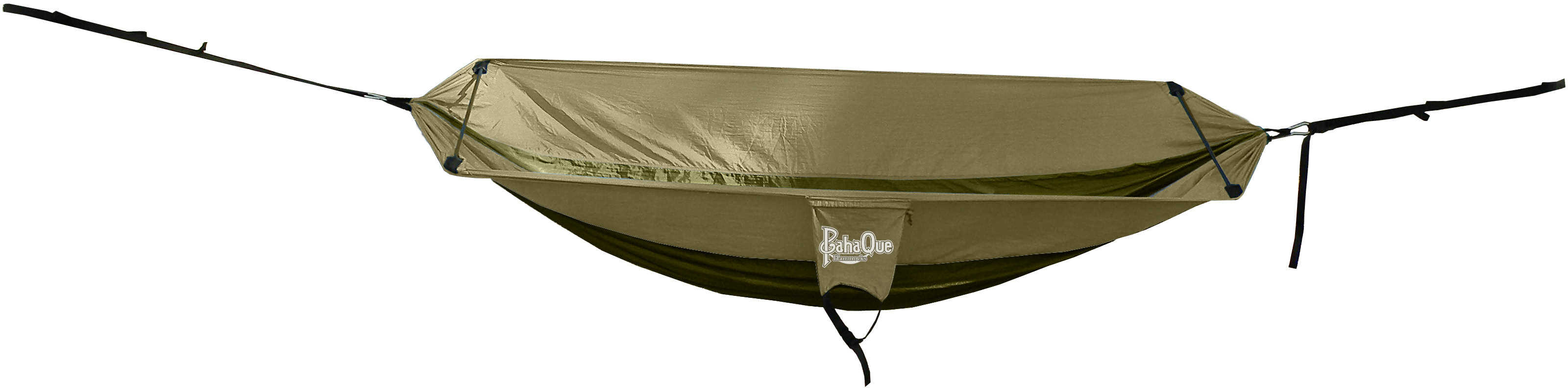 PahaQue Single Hammock Olive Khaki with Spreader Bar