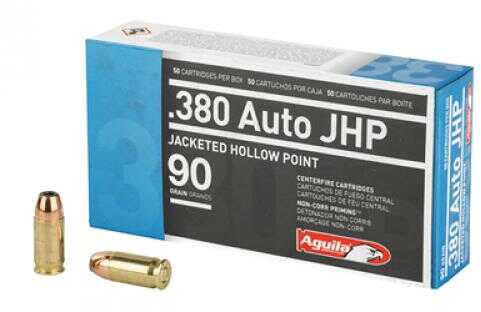 380 ACP 90 Grain Jacketed Hollow Cavity 50 Rounds Aguila Ammunition