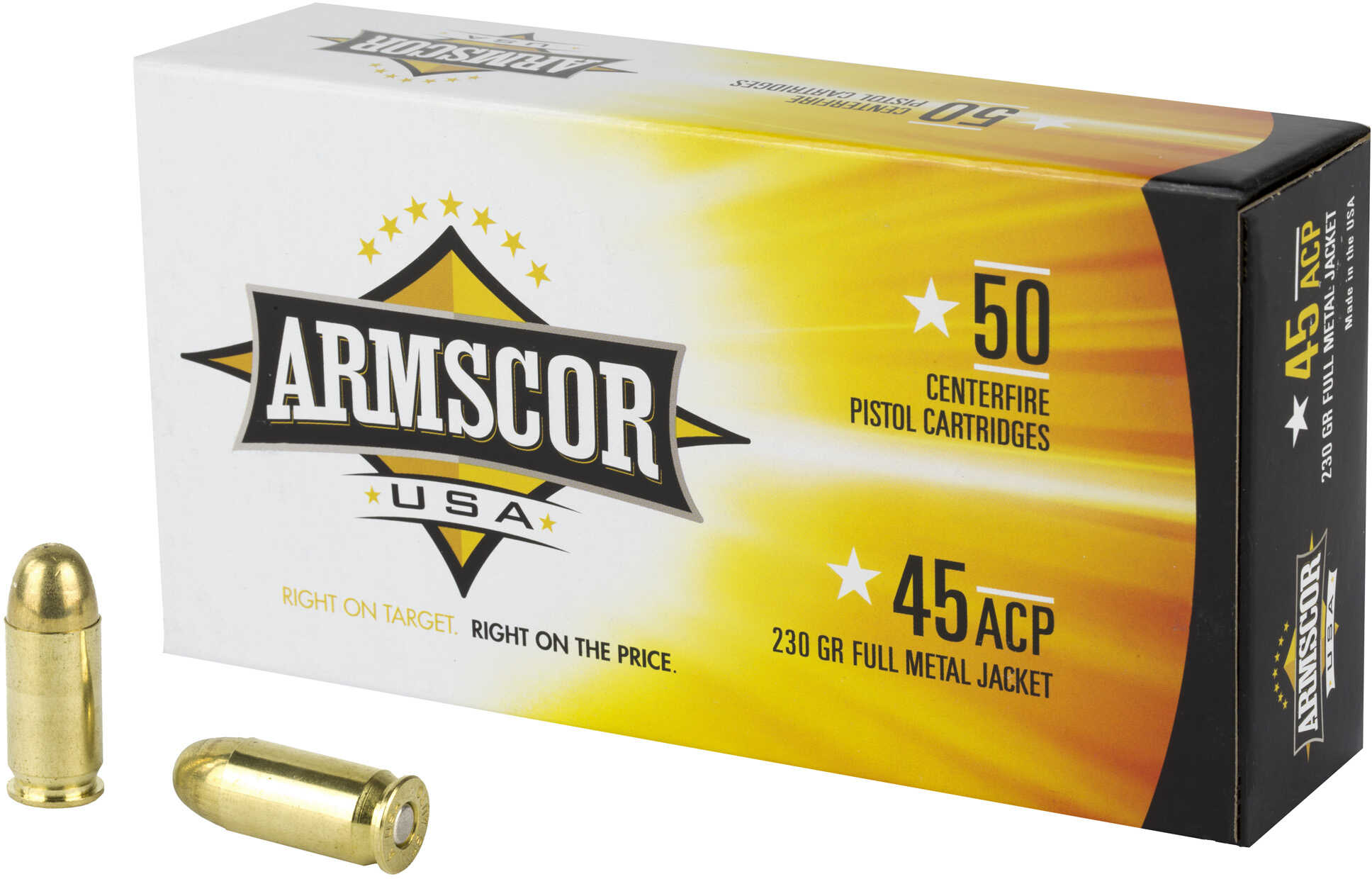 45 ACP 50 Rounds Ammunition Armscor 230 Grain Full Metal Jacket