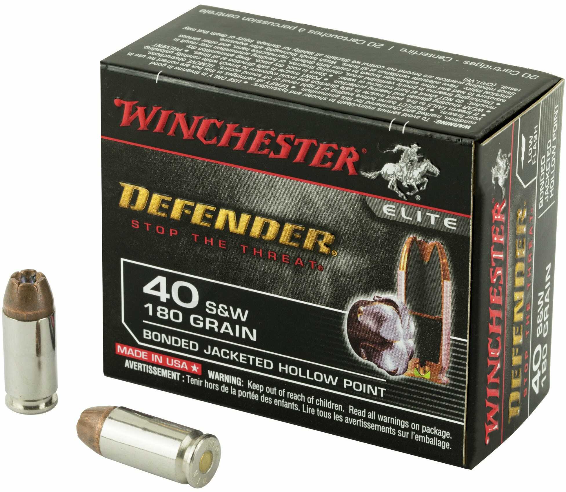 40 S&W 180 Grain Hollow Point 20 Rounds Winchester Ammunition