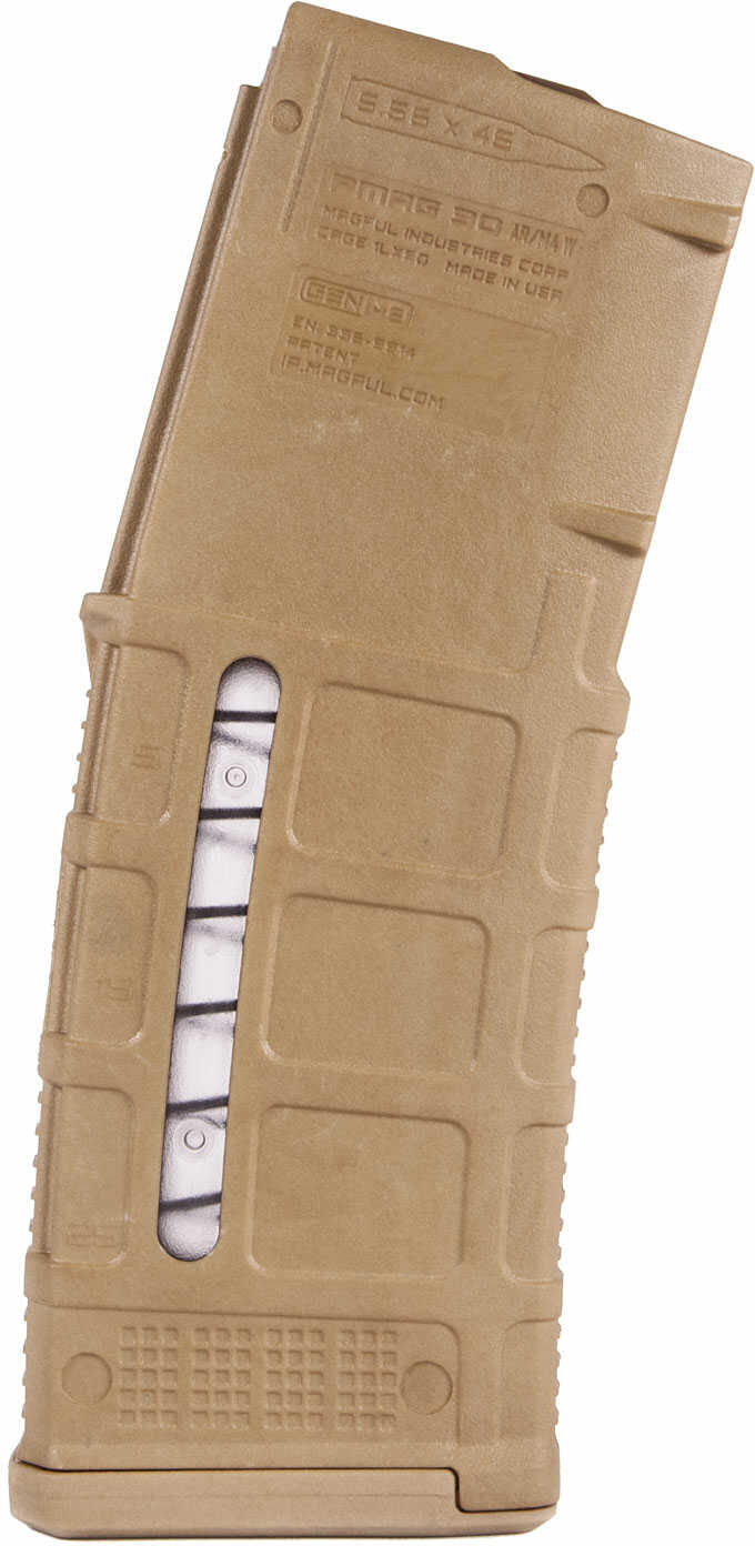 Magpul Mag556-MCT PMAG Gen M3 Window AR15/M4 223 Rem/5.56X45mm Nato 30 Round Polymer Medium Coyote Tan