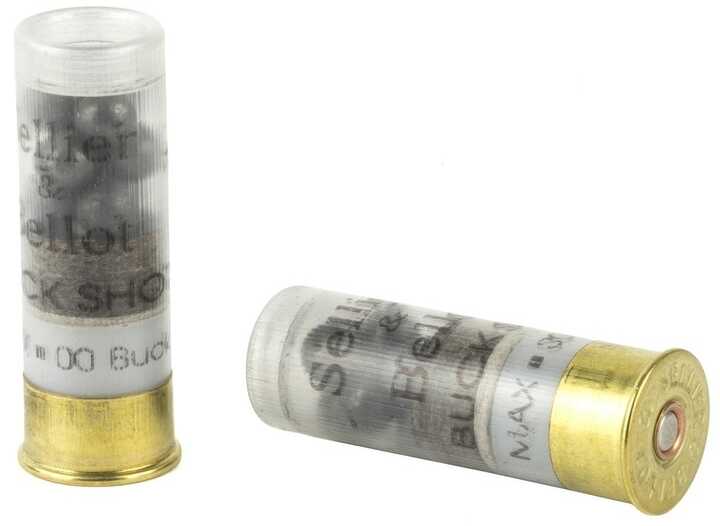 12 Gauge 2-3/4" Lead 00 Buck  9 Pellets 25 Rounds Sellier & Bello Shotgun Ammunition