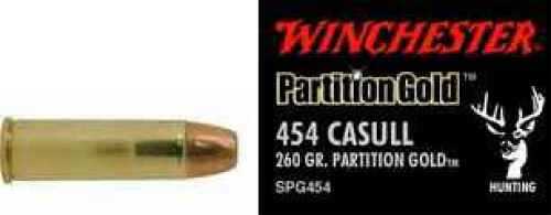 454 Casull By Winchester 454 Casull Supreme 260 Grain Partition Gold Ammunition Md: SPG454