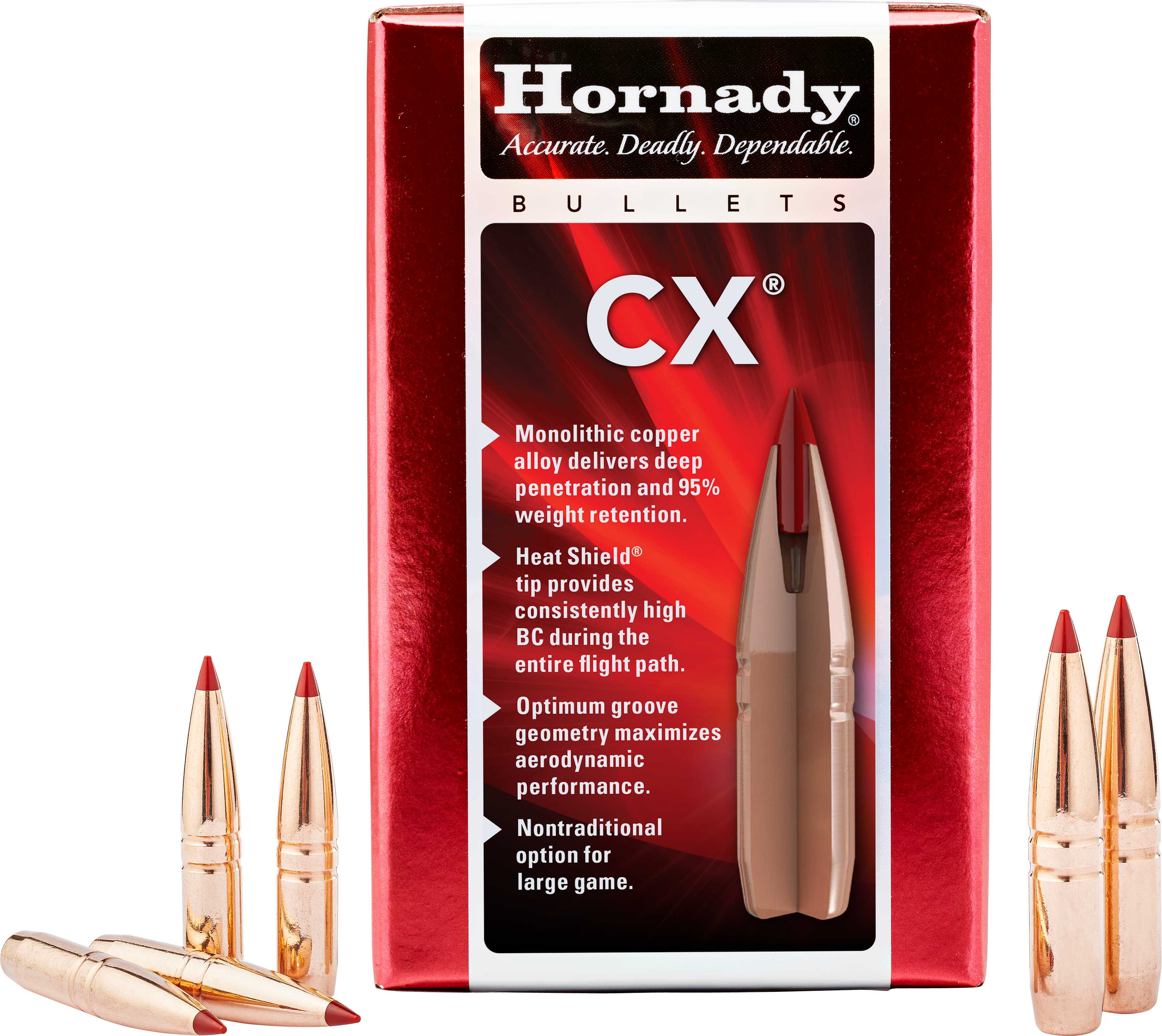 Hornady 304704 CX 30 Cal 165 Gr Copper Solid 50 Per Box