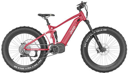 QuietKat Jeep Bike Red Medium 5'6" To 6' SRAM 9-Speed 750 Watt Motor