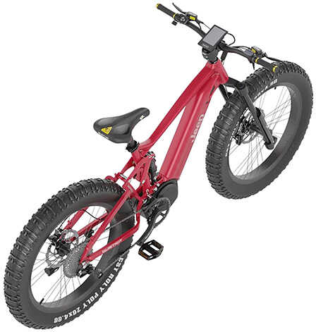 QuietKat Jeep Bike Red Medium 5'6" To 6' SRAM 9-Speed 750 Watt Motor