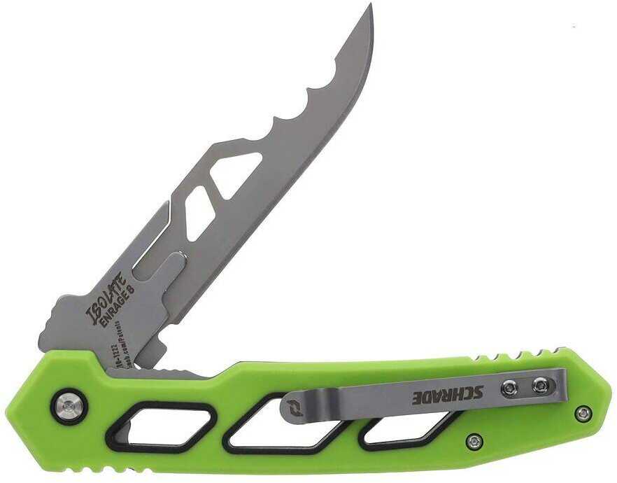 Schrade Isolate Enrage 7 Folding Knife 2-3/5" Replaceable Blade Green