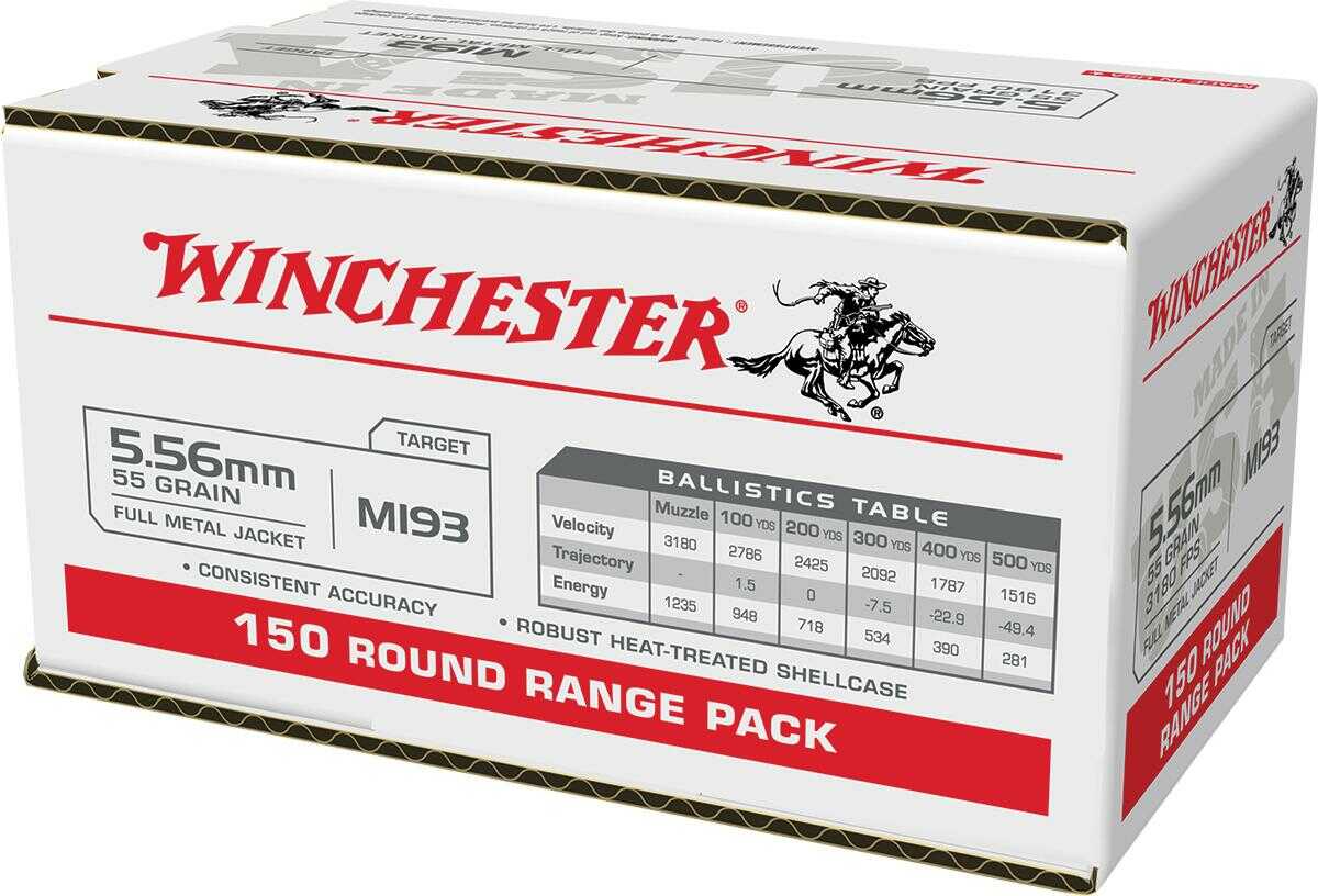 223 Rem 55 Grain Full Metal Jacket 150 Rounds Winchester Ammunition 223 Remington