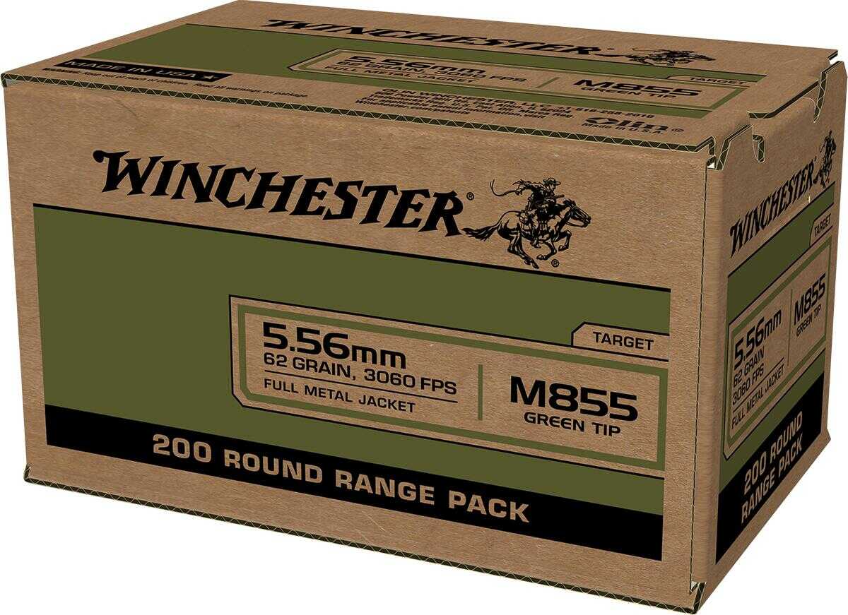 5.56mm Nato 62 Grain FMJ 200 Rounds Winchester Ammunition