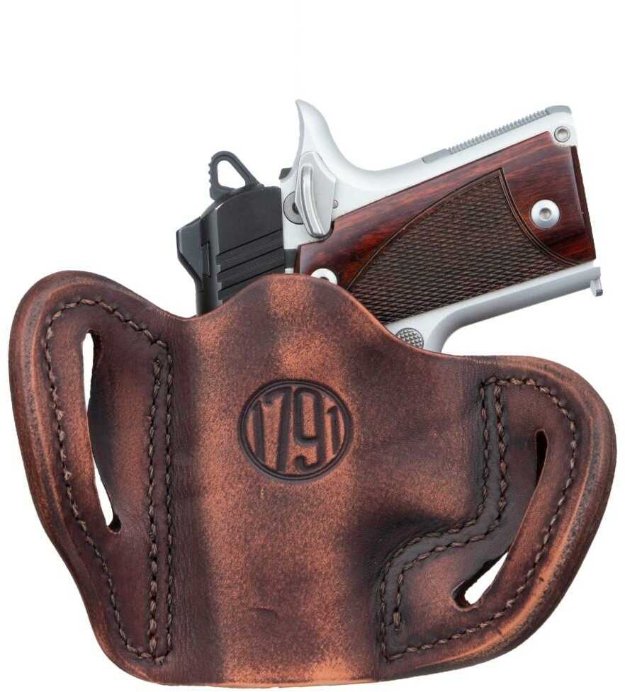 1791 Gunleather ORBHCVTGR BHC Optic Ready OWB Size Compact Vintage Leather Fits Glock 43 Sig P365 Right Hand