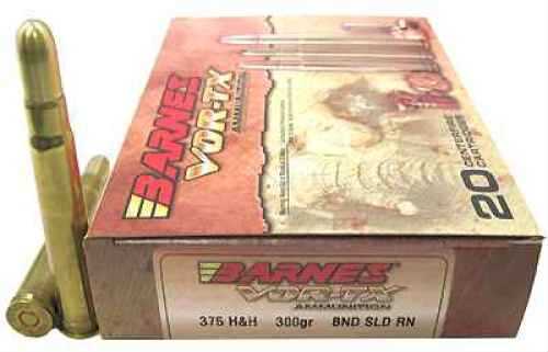 Barnes VOR-Tx 375 H&H Per 20 300 Grain Banned Solid RN Md: 22015 Ammunition