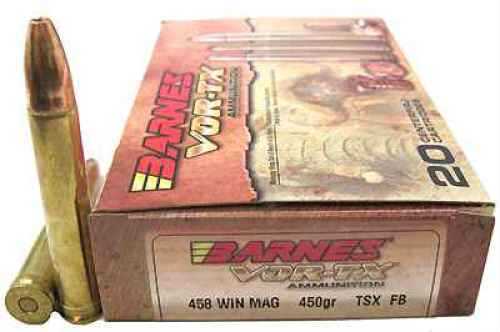 458 Win Mag 450 Grain Hollow Point 20 Rounds Barnes Ammunition 458 Winchester Magnum