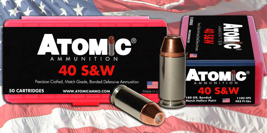 40 S&W 180 Grain Hollow Point 50 Rounds Atomic Ammunition