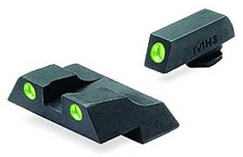 Meprolight 10226 Tru-Dot Night Sight Set Fits Glock 26/27 Tritium Green Front/Rear Black