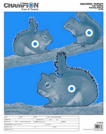 Champion Animal Paper Targets Squirrel Large 12/Pack