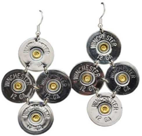 Spent Rounds 12 Gauge Winchester Joan A Earrings Diamond Shape Silver