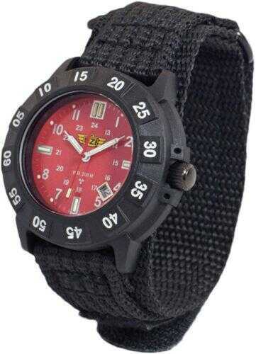 Uzi Protector Tritium Watch With Red Face Nylon Strap