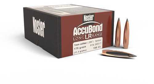 Nosler 58517 Accubond 7mm 175 Grains Spitzer 100 Per Box/Rec Hunting