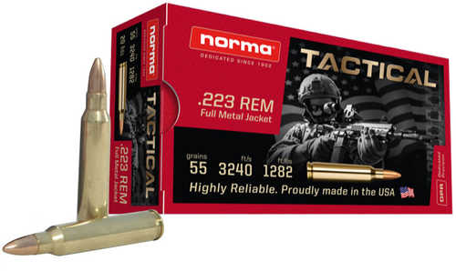 223 Rem 55 Grain Full Metal Jacket 20 Rounds Norma Ammunition 223 Remington