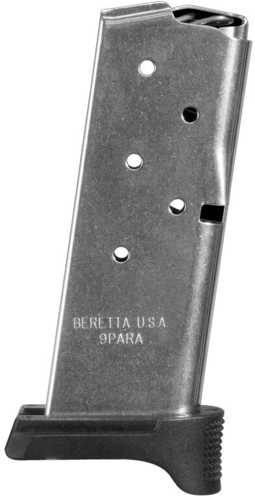 Beretta APX Carry Magazine 9mm Luger 6 Rounds Steel Body Polymer Base Plate Black Finish
