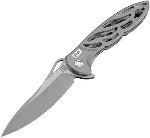 Artisan Hoverwing Folder 3.94 in D2 Titanium Handle