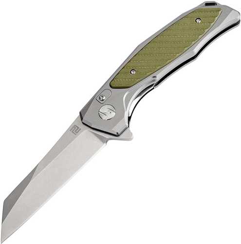 Artisan Megahawk Folder 3.6 in D2 Aluminum-Green G-10 Handle