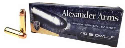 Alexander Arms Ab350RSBOX Round Shoulder 50Beowulf 350Gr Flat Point 20 Per Box/10 Case