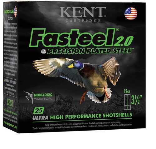 Kent Fasteel 2.0 Precision Plated Steel Load 12 ga. 3 in. 1 3/8 oz. 2 Shot 25 rd. Model: K123FS40-2