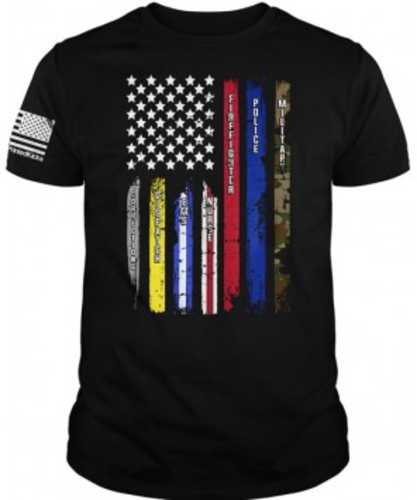 Printed Kicks Thin Lines Flag Men's T-shirt Black Large