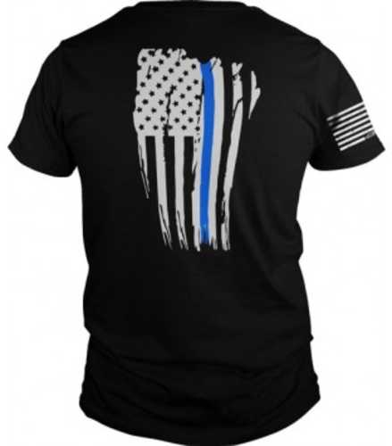 Printed Kicks Thin Blue Line Bttl Flg Men's Tshirt Black Xxl