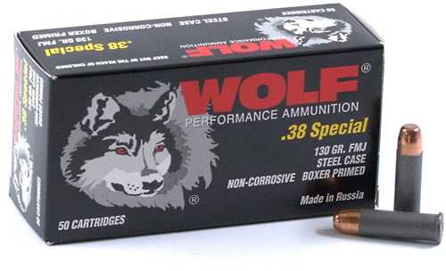 38 Special 130 Grain FMJ 50 Rounds Wolf Ammunition