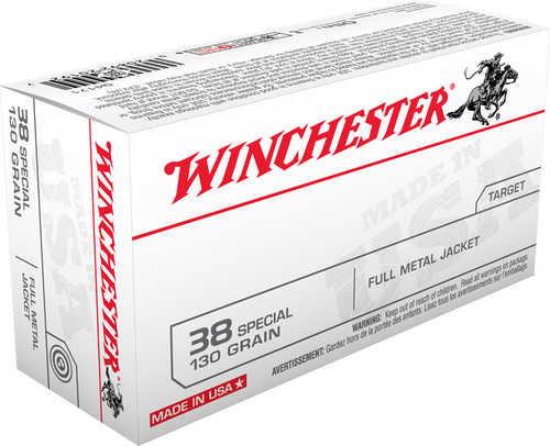 38 Special 130 Grain Full Metal Jacket 50 Rounds Winchester Ammunition