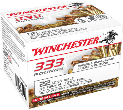 22 Long Rifle 36 Grain Hollow Point 333 Rounds Winchester Ammunition