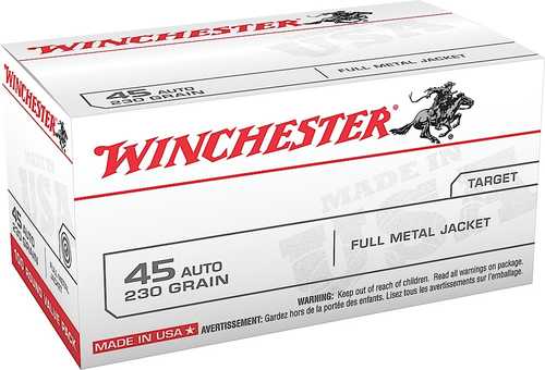 45 ACP 230 Grain Full Metal Jacket 100 Rounds Winchester Ammunition