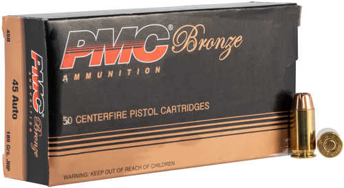 45 ACP 185 Grain Jacketed Hollow Cavity 50 Rounds PMC Ammunition