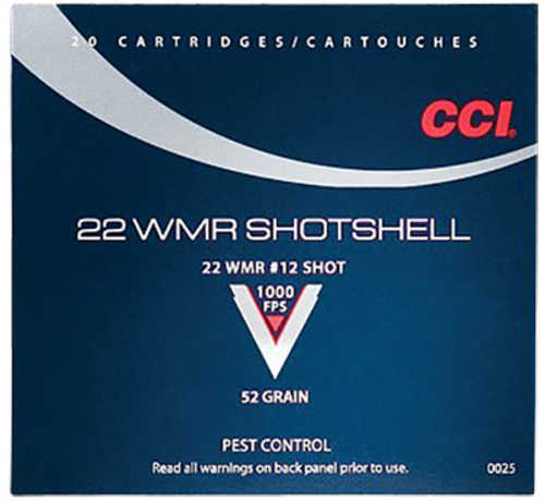 22 Win Mag Rimfire 52 Grain Shotshell 20 Rounds CCI Ammunition Winchester Magnum
