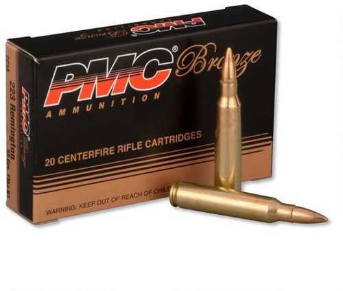 223 Remington 55 Grain FMJ Boat-Tail PMC Ammunition 20 Rounds