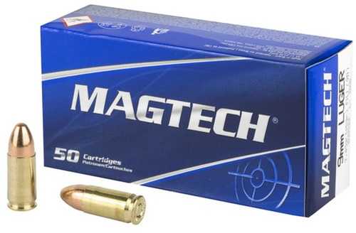 9mm Luger 115 Grain Full Metal Jacket 50 Rounds MAGTECH Ammunition