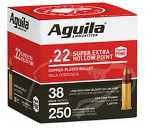 Aguila Ammunition Rimfire 22 LR 38Gr Hollow Point Hi-Velocity 250 Rounds Per Box 1B221103