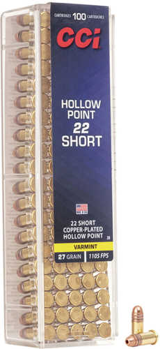 22 Short 27 Grain Hollow Point 100 Rounds CCI Ammunition