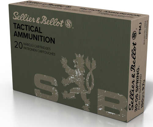 30-06 Springfield 150 Grain Full Metal Jacket 20 Rounds Sellior & Bellot Ammunition