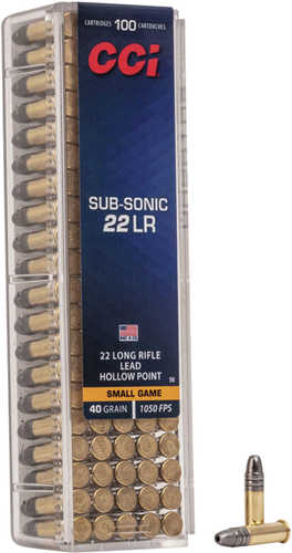 CCI Subsonic 22 LR 40 gr Lead Hollow Point (LHP) 100 Round Box Ammo