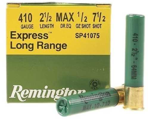 410 Gauge 2-1/2" Lead 7-1/2  1/2 oz 25 Rounds Remington Shotgun Ammunition