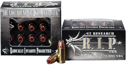 9mm Luger 92 Grain Hollow Point 20 Rounds G2 Research Ammunition