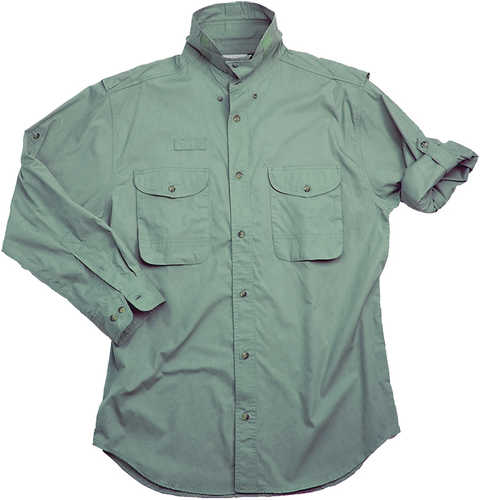 Long Sleeve Sage Poplin Fishing Shirt Size 3XL