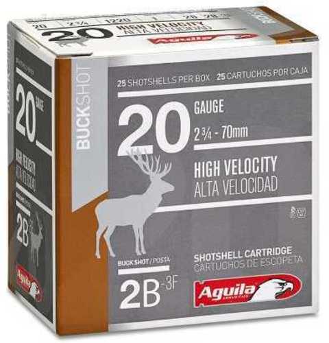 20 Gauge 2-3/4" Lead 2 Buck  1 oz 25 Rounds Aguila Shotgun Ammunition