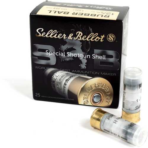 12 Gauge 2 5/8" Rubber Slug  1 oz 25 Rounds Sellier & Bello Shotgun Ammunition